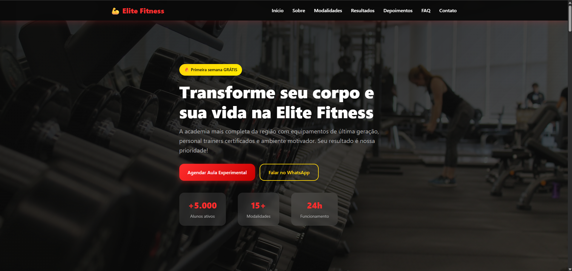 Projeto Academia por Henrique Martins